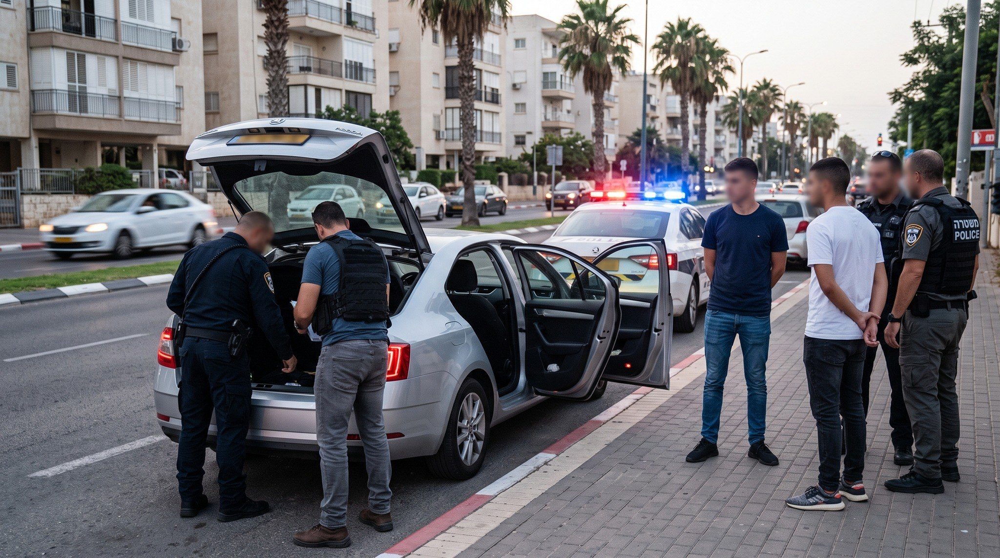 الشرطة تحقق مع نجل رئيس منظمة إجرامية وشخص معروف لديها في هرتسليا ثم تطلق سراحهما